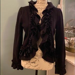 INC Black Wool Sweater, Beautifully Embellished, Large